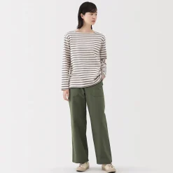 Discount Muji Pantalon avec motif de chevrons en coton pour femme