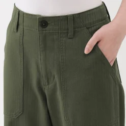 Discount Muji Pantalon avec motif de chevrons en coton pour femme