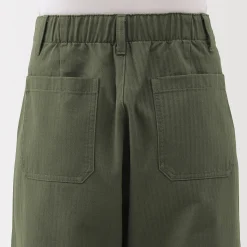 Discount Muji Pantalon avec motif de chevrons en coton pour femme