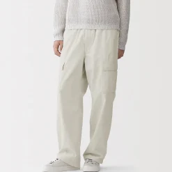 Clearance Muji Pantalon cargo à coupe Easy Fit en toile de coton léger pour homme