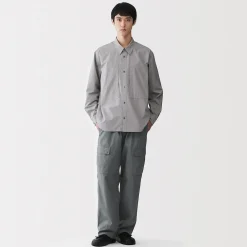 Clearance Muji Pantalon cargo à coupe Easy Fit en toile de coton léger pour homme