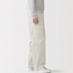 Clearance Muji Pantalon cargo à coupe Easy Fit en toile de coton léger pour homme