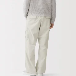 Clearance Muji Pantalon cargo à coupe Easy Fit en toile de coton léger pour homme