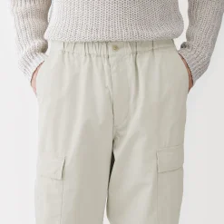 Clearance Muji Pantalon cargo à coupe Easy Fit en toile de coton léger pour homme
