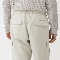 Clearance Muji Pantalon cargo à coupe Easy Fit en toile de coton léger pour homme