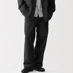 Clearance Muji Pantalon cargo à coupe Easy Fit en toile de coton léger pour homme