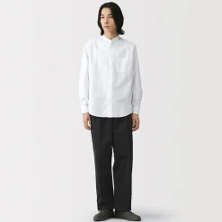 New Muji Pantalon Chino à pinces en coton stretch coupe wide homme