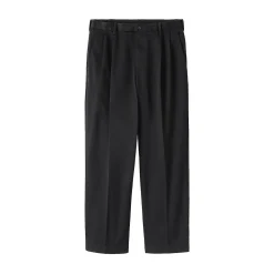 New Muji Pantalon Chino à pinces en coton stretch coupe wide homme