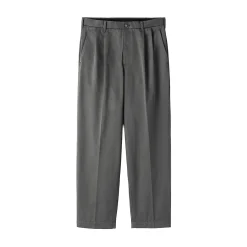 New Muji Pantalon Chino à pinces en coton stretch coupe wide homme