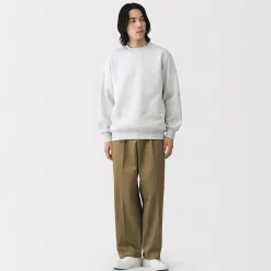 New Muji Pantalon Chino à pinces en coton stretch coupe wide homme
