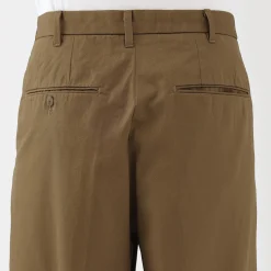 Muji Pantalon Chino à pinces en coton stretch coupe wide homme