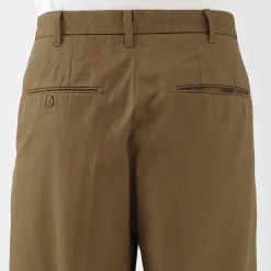Muji Pantalon Chino à pinces en coton stretch coupe wide homme