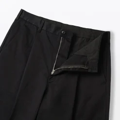 Muji Pantalon Chino à pinces en coton stretch coupe wide homme