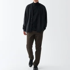 Sale Muji Pantalon Chino en coton stretch coupe slim homme ‐ Longueur 82cm Beige