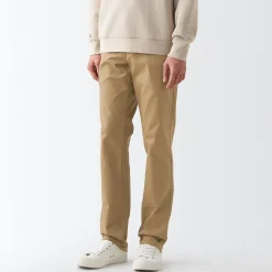 Sale Muji Pantalon Chino en coton stretch coupe slim homme ‐ Longueur 82cm Beige