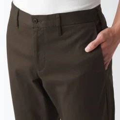 Sale Muji Pantalon Chino en coton stretch coupe slim homme ‐ Longueur 82cm Beige