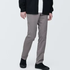 Discount Muji Pantalon Chino en coton stretch coupe slim pour homme Brun Grisâtre