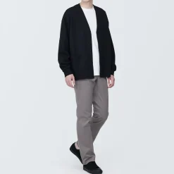 Discount Muji Pantalon Chino en coton stretch coupe slim pour homme Brun Grisâtre