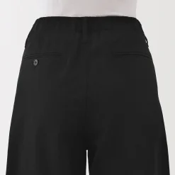 New Muji Pantalon chino long à pinces en coton coupe large pour femme