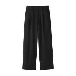 New Muji Pantalon chino long à pinces en coton coupe large pour femme
