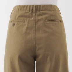 New Muji Pantalon chino long à pinces en coton coupe large pour femme