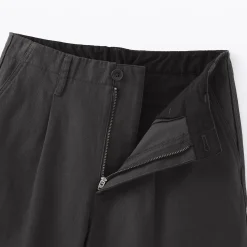 New Muji Pantalon chino long à pinces en coton coupe large pour femme