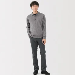 Sale Muji Pantalon Chino long en coton stretch coupe slim pour homme