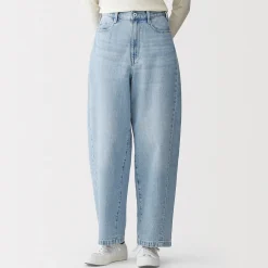 Outlet Muji Pantalon coupe cocon en denim et kapok mélangé pour femme