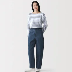 Outlet Muji Pantalon coupe cocon en denim et kapok mélangé pour femme