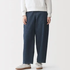 Outlet Muji Pantalon coupe cocon en denim et kapok mélangé pour femme
