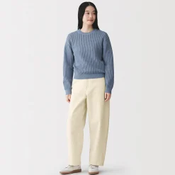 Outlet Muji Pantalon coupe cocon en denim et kapok mélangé pour femme