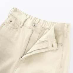 Outlet Muji Pantalon coupe cocon en denim et kapok mélangé pour femme