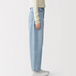 Outlet Muji Pantalon coupe cocon en denim et kapok mélangé pour femme