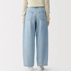 Outlet Muji Pantalon coupe cocon en denim et kapok mélangé pour femme