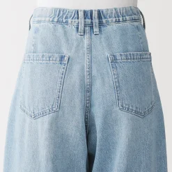 Outlet Muji Pantalon coupe cocon en denim et kapok mélangé pour femme