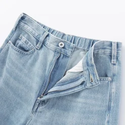 Outlet Muji Pantalon coupe cocon en denim et kapok mélangé pour femme