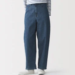 Outlet Muji Pantalon coupe cocon en denim et kapok mélangé pour femme