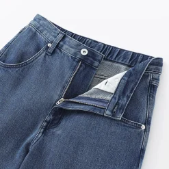 Muji Pantalon coupe cocon en denim et kapok mélangé pour femme
