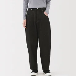 Muji Pantalon coupe cocon en denim et kapok mélangé pour femme