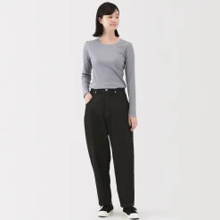 Muji Pantalon coupe cocon en denim et kapok mélangé pour femme