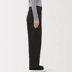 Muji Pantalon coupe cocon en denim et kapok mélangé pour femme