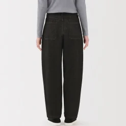 Muji Pantalon coupe cocon en denim et kapok mélangé pour femme