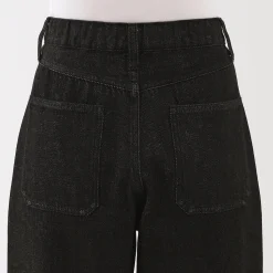 Muji Pantalon coupe cocon en denim et kapok mélangé pour femme