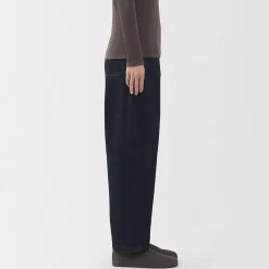 Muji Pantalon coupe cocon en denim et kapok mélangé pour femme
