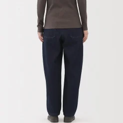 Muji Pantalon coupe cocon en denim et kapok mélangé pour femme