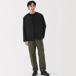 Clearance Muji Pantalon coupe confortable en coton lavé pour homme