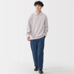Discount Muji Pantalon coupe confortable en denim lavé pour homme ‐ Indigo