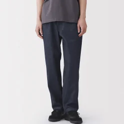 Discount Muji Pantalon coupe confortable en denim lavé pour homme ‐ Indigo