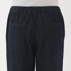 Discount Muji Pantalon coupe confortable en denim lavé pour homme ‐ Indigo