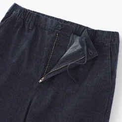 Discount Muji Pantalon coupe confortable en denim lavé pour homme ‐ Indigo